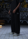 BAGGY WIDE-LEG TROUSERS - BLACK