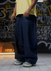 BAGGY DENIM JOGGER PANTS - DARK WASH