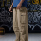BAGGY UTILITY CARGO PANTS - KHAKI