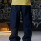 BAGGY DENIM JOGGER PANTS - DARK WASH