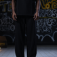 BAGGY WIDE-LEG TROUSERS - BLACK