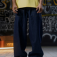 BAGGY DENIM JOGGER PANTS - DARK WASH