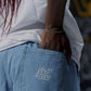 BAGGY DENIM JOGGER PANTS - LIGHT WASH