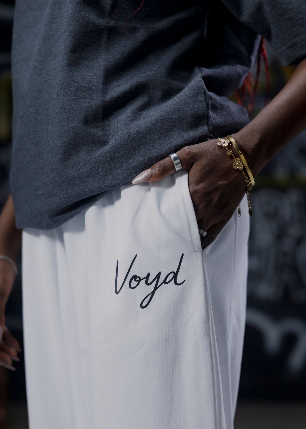 BAGGY WIDE-LEG TROUSERS - WHITE