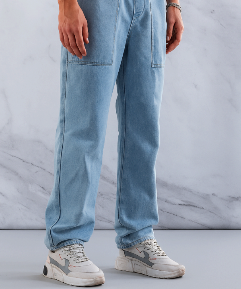 BAGGY DENIM JOGGER PANTS
