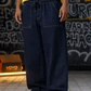 BAGGY DENIM JOGGER PANTS - DARK WASH