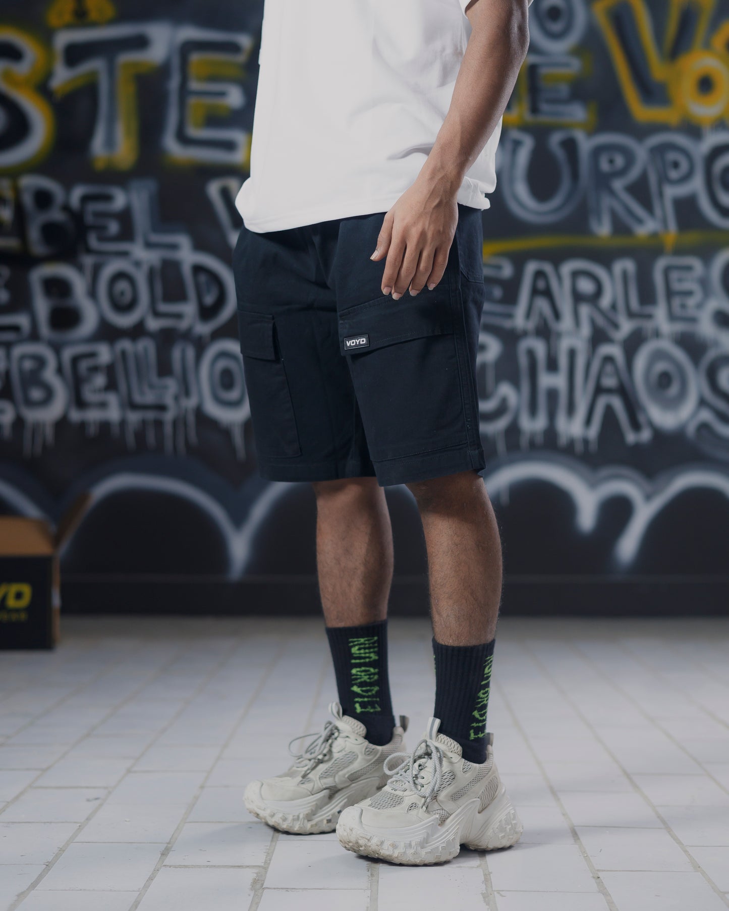 Black Cargo Shorts