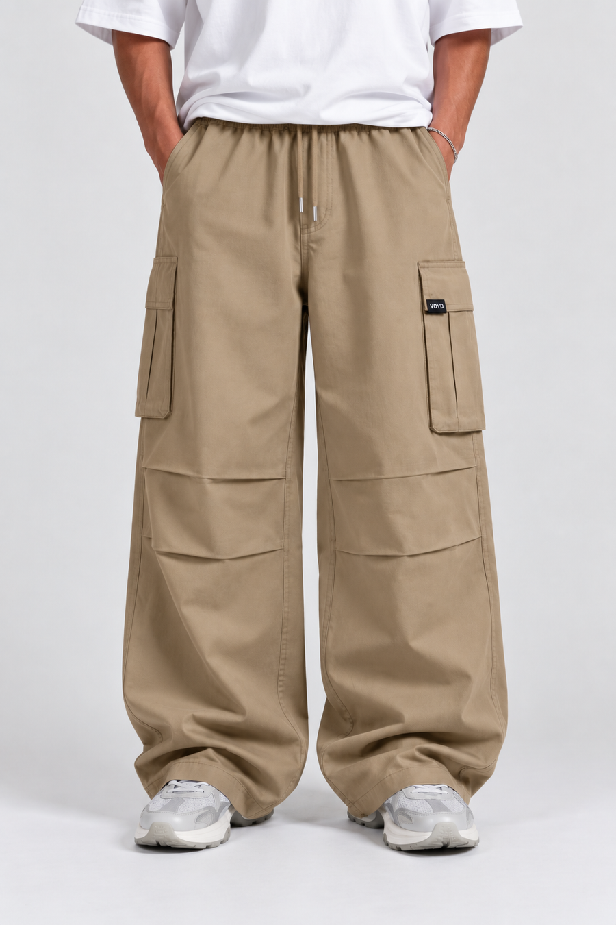 BAGGY UTILITY CARGO PANTS - KHAKI image 1