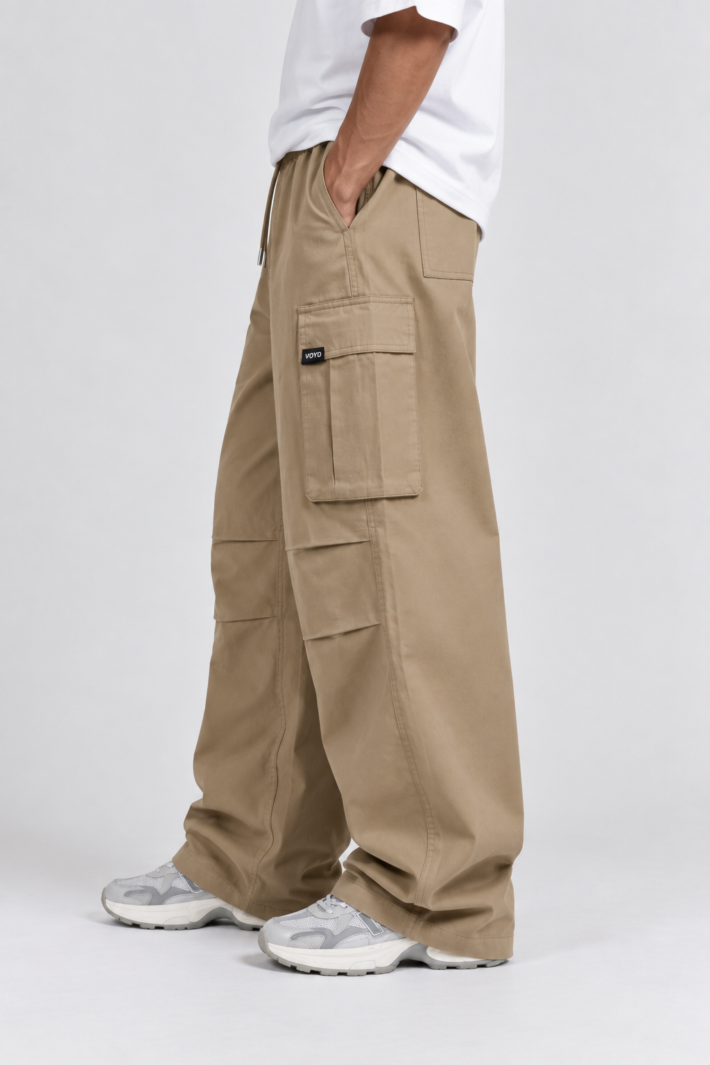 BAGGY UTILITY CARGO PANTS - KHAKI image 2