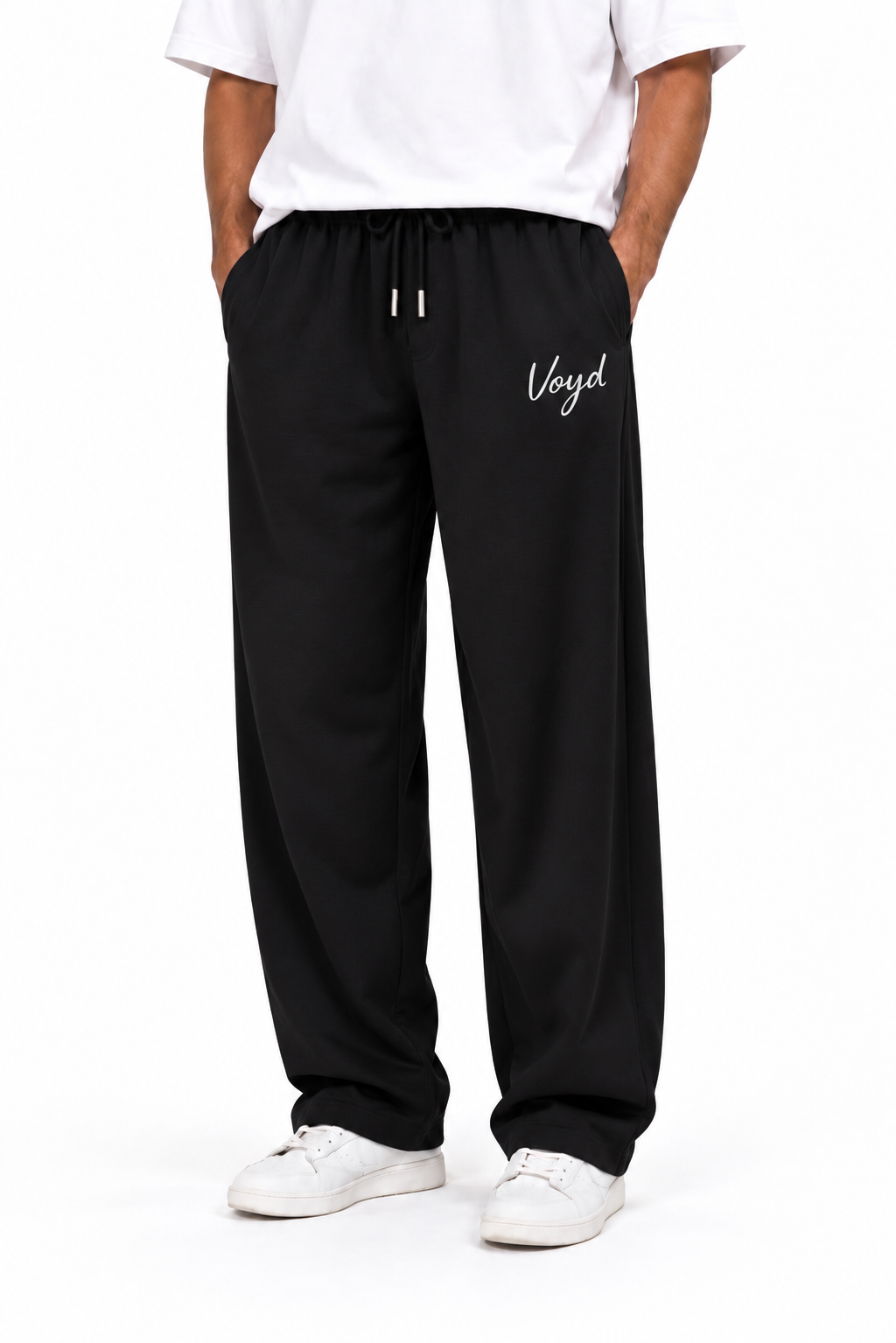 BAGGY WIDE-LEG TROUSERS - BLACK image 1