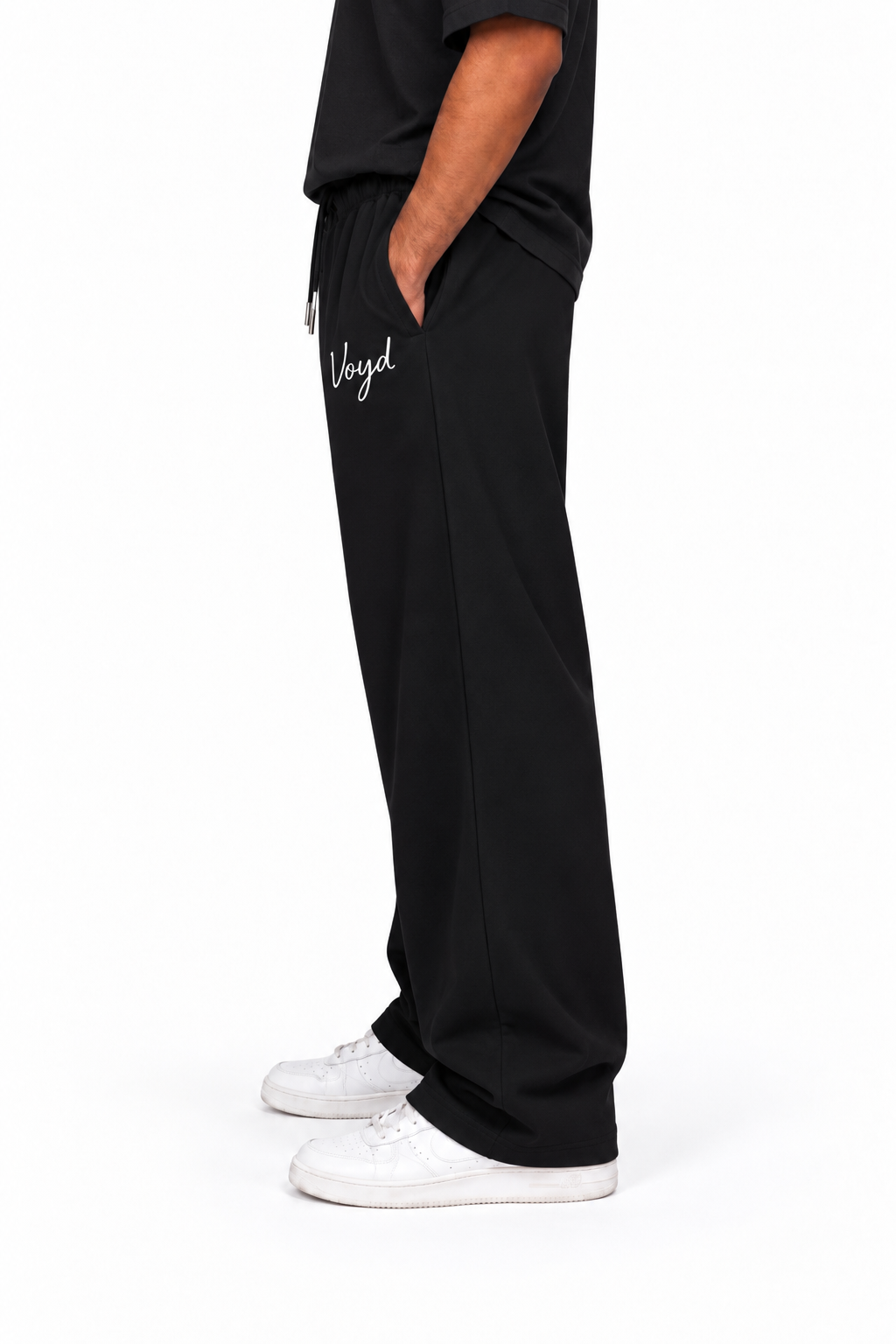 BAGGY WIDE-LEG TROUSERS - BLACK image 2