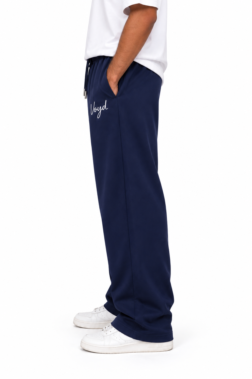 BAGGY WIDE-LEG TROUSERS - NAVY BLUE image 2